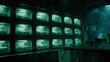 © AzSteel - Chambers holding specimens lit with a eerie green light