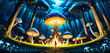 © adobe - There are a lot of mushrooms that standing in the woods design frame expression layers composition movement scene emotion illustration depth creative motion style figure gesture cartoonish