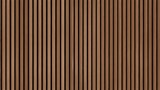 SEAMLESS wall panel pattern, slim vertical slats in medium brown wood with natural fluted texture, modern interior background for home & office, decorative accent wall or acoustic panel design.