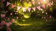 © tanin - Embrace the spirit of summer with an outdoor party featuring cheerful flags and festive bunting.