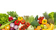 © Rowan - Isolated arrangement of fresh healthy produce, vegetables and fruits, colorful food banner