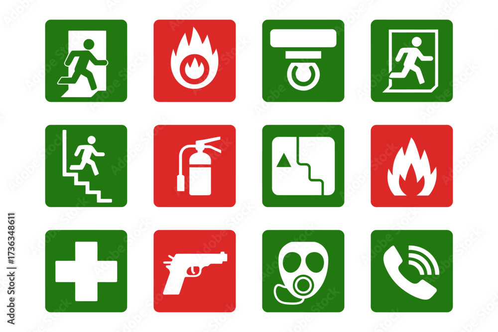 Safety and Emergency Symbol Collection Vector Art for Public Awareness ...
