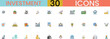 ©  Pixel iconsBox - Investment and finance icon set, 30 flat vector icons for banking and wealth management, business growth and financial planning symbols