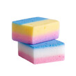 © babar - Png of two colorful square sponge isolated on transparent background, a soft and absorbent material for cleaning and scrubbing