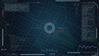 © ikonstudio - Spying digital interface. City map with streets and UI data to track target. Surveillance interface for monitoring spy or military target. Futuristic sci-fi radar for coordination and data analysis.