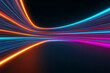 © Parvez graphics - 3d render abstract panoramic neon background withg