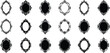 © VectoWord - Collection of ornate diamond and oval frames isolated on transparent background, perfect for adding a touch of luxury and sophistication