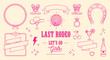© MH HASIB - Last Rodeo. Bachelorette Party. A cute pink vector line art set for a 'let's go girls' themed bachelorette party invitation, a t-shirt design, a social media post, or a banner.
