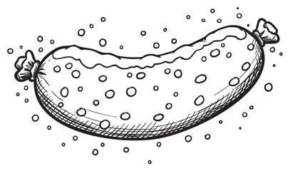 Wall Mural - Hand-drawn pickle sketch in black and white with dotted texture and simple detailing – retro hand drawn illustration