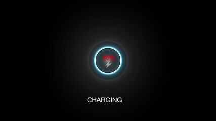 Loading screen at 89%, screen cell phone display while charging battery 89%