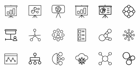 Empower Your Business with Dynamic Data Visualization Icons, Craft Compelling Presentations and Reports, Showcase Connections and Growth with Modern Presentation Symbols