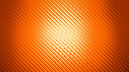 Vibrant orange abstract background with diagonal lines and bright light effect