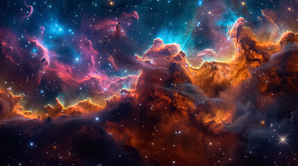 Wall Mural - Space background with stardust and shining stars. Realistic cosmos and color nebula. Colorful galaxy