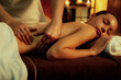 © InfiniteFlow - Caucasian woman customer enjoying relaxing anti-stress spa massage and pampering with beauty skin recreation leisure in warm candle lighting ambient salon spa at luxury resort or hotel. Quiescent