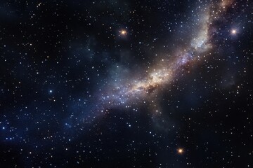 Wall Mural - Stars and galaxies illuminate the night sky in a vast cosmic landscape