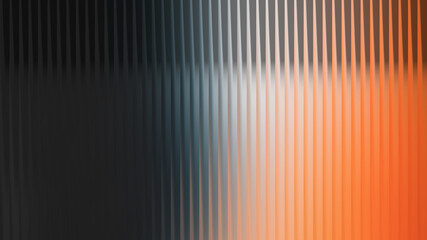 Dark gray and vibrant orange abstract vertical ribbed texture with a soft gradient blend