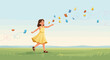 © REZA - Happy girl releasing butterflies in a meadow, symbol of joy and freedom