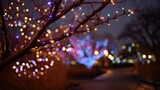Magical Zoo Lights: Festive Bokeh Illuminates Trees in Chicago Christmas Nights