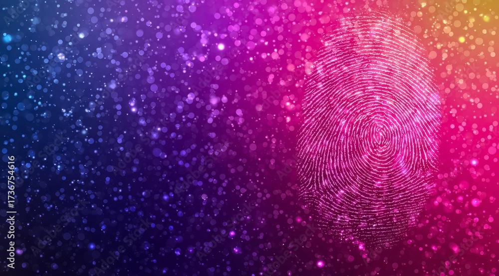 Key Fingerprint Background Colorful background with a fingerprint on it. The fingerprint is in the ...