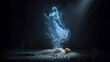 © Domingo - Ethereal soul departing body in near-death experience with luminous spirit form ascending through mystical light in transcendent spiritual moment