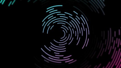 Wall Mural - Dark blue purple circular dotted lines abstract tech geometric background. Seamless looping futuristic minimal motion design. Video animation Ultra HD 4K 3840x2160