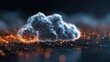 © Ahsan - Dynamic digital cloud concept visualized with glowing neural network connections and vibrant energy particles, representing data transfer and advanced technology.