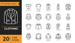 © twenty-icons - Clothing icon set. Editable stroke. Vector illustration