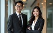 © hao - arafed image of a man and a woman in business attire. High quality