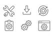 © Ida - Setup and settings web icons collection in thin line style. Options, download, update, configuration, gears, and optimization symbols for website and app interface design.