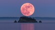 © Danang - Enchanting lunar spectacle over Puget Sound, captivating the pacific northwest