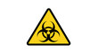 © Muttaqin - Yellow triangular warning sign with a black biohazard symbol representing biological risk and contamination