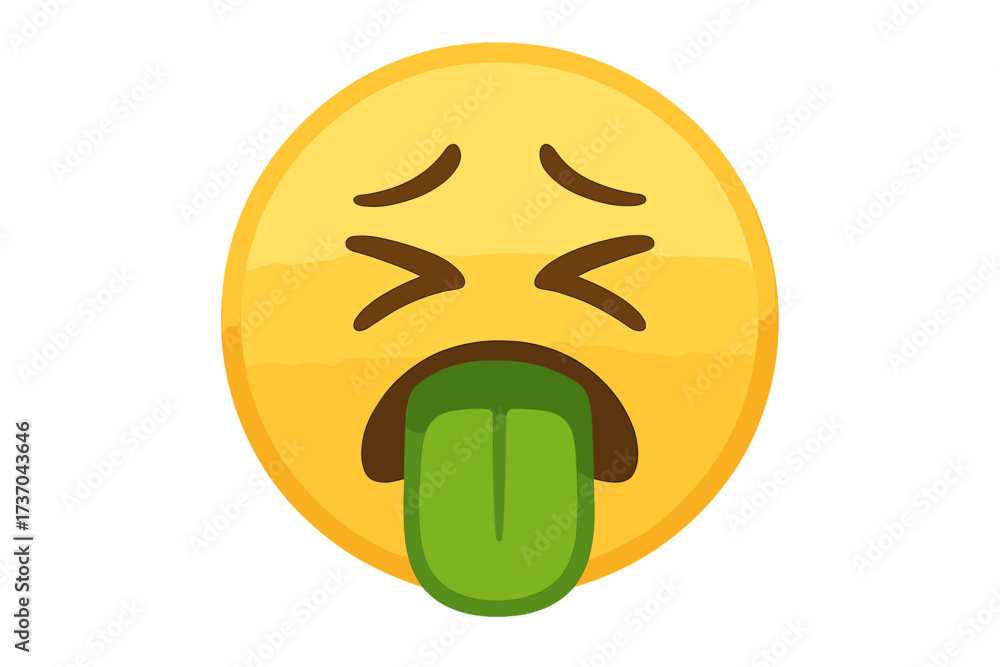 Nauseated face emoji showing sickness, disgust, and repulsion. Gross ...