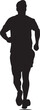 © Dara - A black and white silhouette of a man running against a white background.