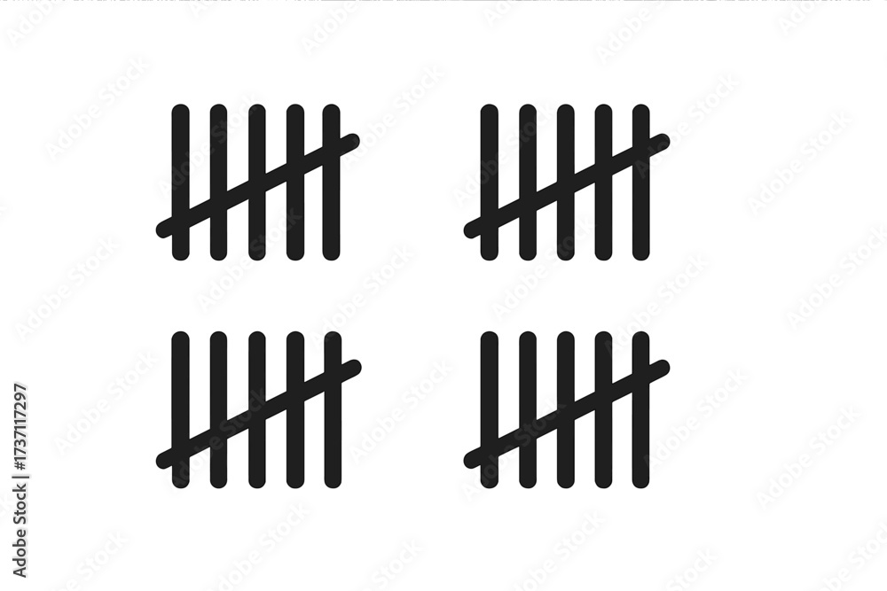 Tally marks counting days on a wall. Jail or prison waiting concept ...