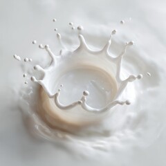 Wall Mural - Photorealistic Top-Down View of a Splash of White Liquid