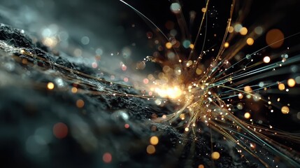 Wall Mural - Futuristic Quantum Computing Visualization with Dynamic Light Patterns