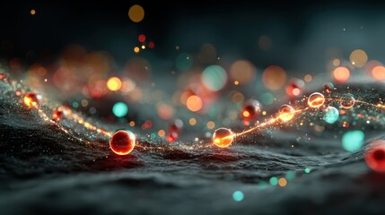 Wall Mural - Futuristic Visualization of Quantum Computing in Abstract Space