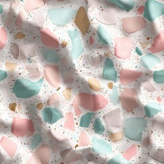 Wall Mural - Modern Terrazzo Pattern in Soft Pastel Shades for Interior Design