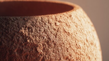 Wall Mural - Close-up of Rough and Porous Texture of Terracotta in Natural Light