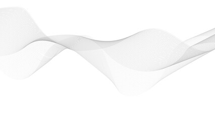 Wall Mural - Modern abstract glowing wave lines on white background. Dynamic flowing wave design element.