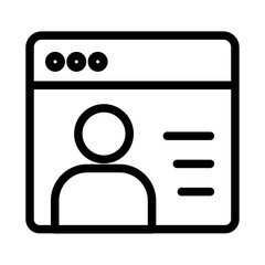 Profile Landing Page Line Icon of Landing Page Design Icon Set