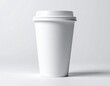 © Reni - A plain white disposable coffee cup with its lid on, isolated on a white background, ready for branding or design