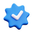 © Freelencer - 3D Verified Badge Icon with White Check mark on Blue Star Shape