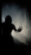 © grooveisintheheart - Mysterious, blurry, shadowy figure reaching out from the darkness. Eerie. Ghostly nature. Horror