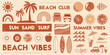 © Bivuti - Retro summer beach vibes collection with sun sand surf and palm trees
