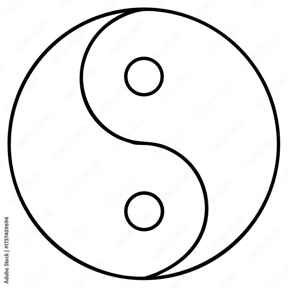 Scalable yin yang symbol vector graphic icon for balance harmony ...