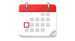 © anjas - Red and White Calendar Icon with Metallic Binding and Highlighted Date