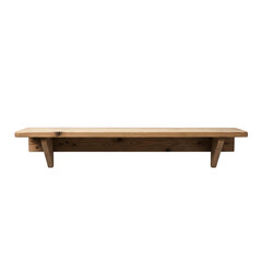 Rustic wooden shelf on a transparent background for home decor