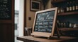 © Dece Std - Menu board on wooden table inside cafe