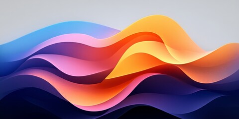Wall Mural - Vibrant Abstract Composition, Fluid Shapes and Dynamic Colors Create a Captivating Visual Experience